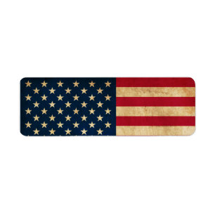 Vintage Patriotic American Flag Return Address Label