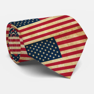 Vintage Patriotic American Flag Tie