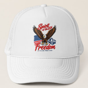 Vintage Patriotic Bald Eagle American Flag Freedom Trucker Hat