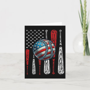 Vintage Patriotic Baseball 4th Of July Usa America Card