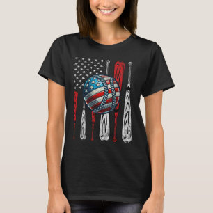 Vintage Patriotic Baseball 4th Of July Usa America T-Shirt