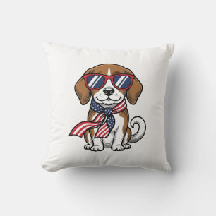 Vintage Patriotic Beagle Dog Sunglasses Shirt_1 Cushion