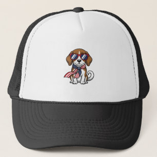 Vintage Patriotic Beagle Dog Sunglasses Shirt_1 Trucker Hat