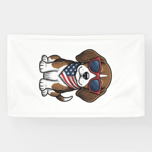 Vintage Patriotic Beagle Puppy Sunglasses Shirt_1 Banner