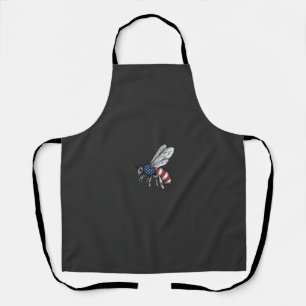 Vintage Patriotic Bee Vector Graphic Shirt Design_ Apron