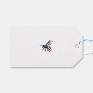 Vintage Patriotic Bee Vector Graphic Shirt Design_ Gift Tags