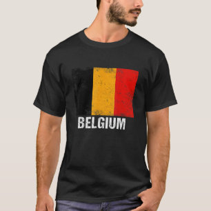 Vintage Patriotic Belgium Flag Retro Distressed T-Shirt
