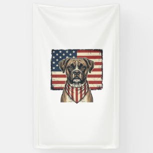Vintage Patriotic Boxer Dog Flag Shirt Design_1 Banner