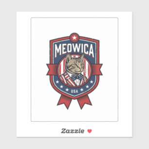 Vintage Patriotic Cat Meowica USA Shirt Design_1