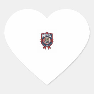 Vintage Patriotic Cat Meowica USA Shirt Design_1 Heart Sticker