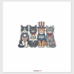Vintage Patriotic Cats USA Shirt Design_1