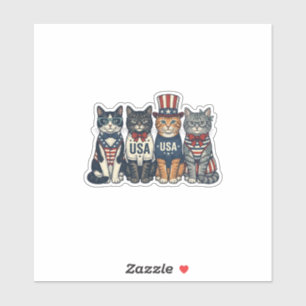 Vintage Patriotic Cats USA Shirt Design_1