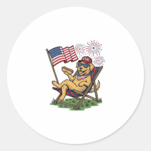 Vintage Patriotic Cats USA Shirt Design (2)_1 Classic Round Sticker