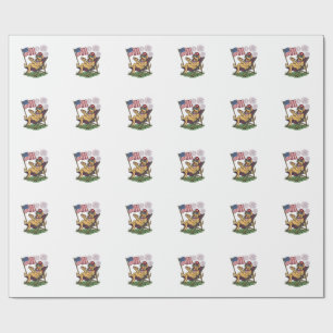Vintage Patriotic Cats USA Shirt Design (2)_1 Wrapping Paper