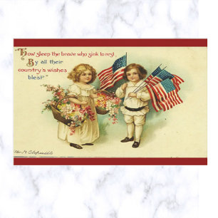 Vintage Patriotic Children World War 1 Postcard