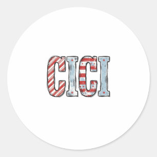 Vintage Patriotic CICI Name Vector Shirt Design_1 Classic Round Sticker