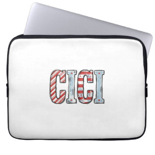 Vintage Patriotic CICI Name Vector Shirt Design_1 Laptop Sleeve