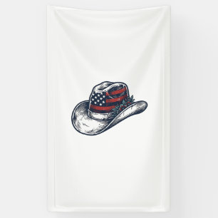 Vintage Patriotic Cowboy Hat Flower Shirt Design_1 Banner