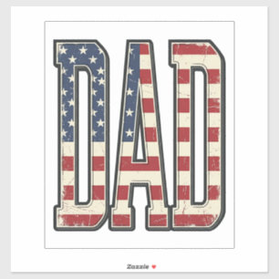 Vintage Patriotic Dad Flag Lettering Shirt Design_