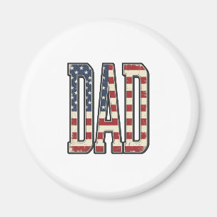 Vintage Patriotic Dad Flag Lettering Shirt Design_ Magnet