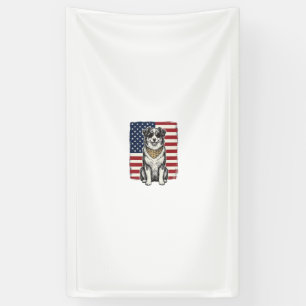 Vintage Patriotic Dog American Flag Shirt Design_1 Banner