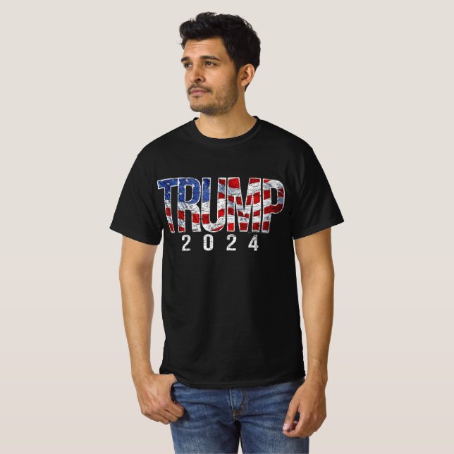 Vintage Patriotic Donald Trump 2024 T-Shirt (Front Full)