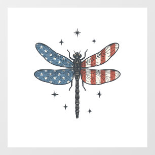 Vintage Patriotic Dragonfly Vector Shirt Design_1