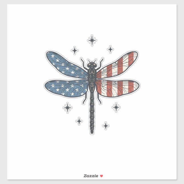Vintage Patriotic Dragonfly Vector Shirt Design_1 (Sheet)