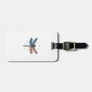 Vintage Patriotic Dragonfly Vector Shirt Design_1 Luggage Tag