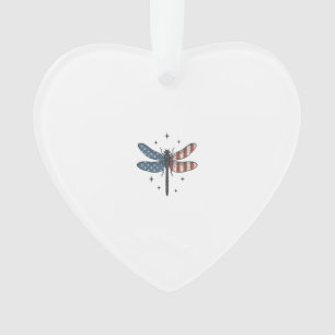Vintage Patriotic Dragonfly Vector Shirt Design_1 Ornament