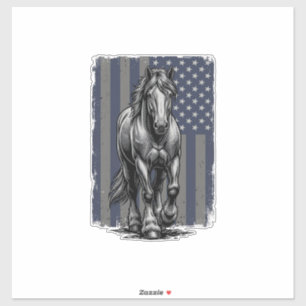 Vintage Patriotic Draught Horse Flag Vector Design