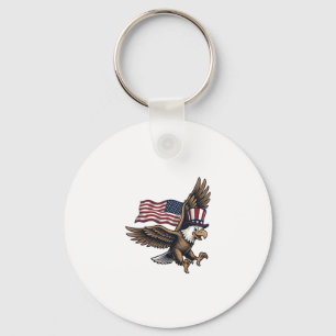 Vintage Patriotic Eagle Flag Shirt Design_1 Key Ring