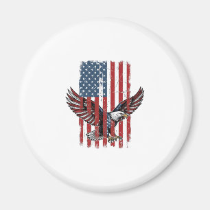 Vintage Patriotic Eagle Flag Shirt Design_1 Magnet