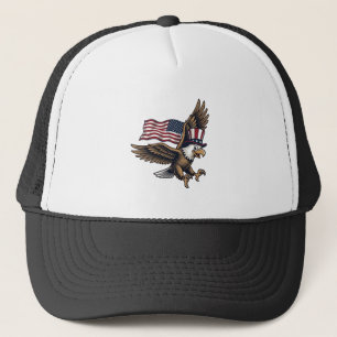 Vintage Patriotic Eagle Flag Shirt Design_1 Trucker Hat