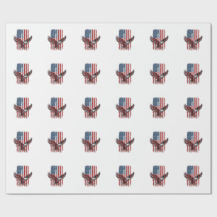 Vintage Patriotic Eagle Flag Shirt Design_1 Wrapping Paper