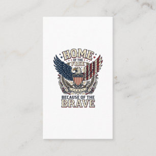 Vintage Patriotic Eagle Home of the Free Shirt_1 Business Card