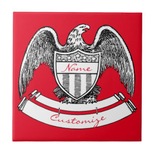 Vintage Patriotic Eagle PlaqueThunder_Cove Ceramic Tile
