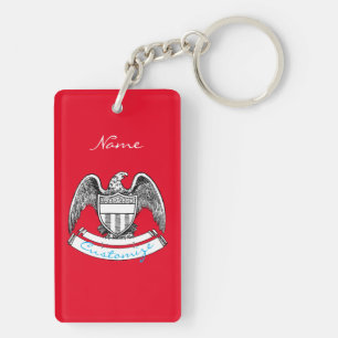Vintage Patriotic Eagle PlaqueThunder_Cove Key Ring