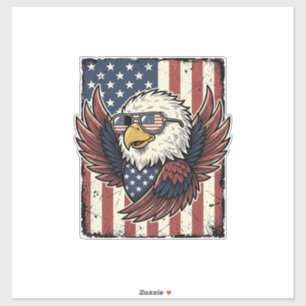 Vintage Patriotic Eagle Sunglasses Shirt Design_1