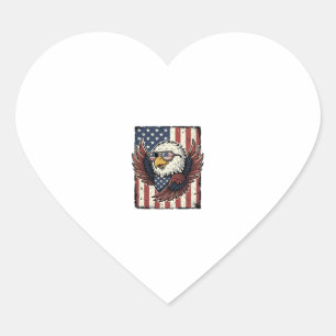 Vintage Patriotic Eagle Sunglasses Shirt Design_1 Heart Sticker
