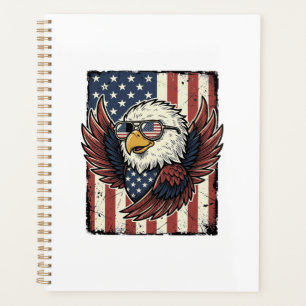 Vintage Patriotic Eagle Sunglasses Shirt Design_1 Planner