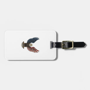 Vintage Patriotic Eagle Vector Shirt Design_1 Luggage Tag