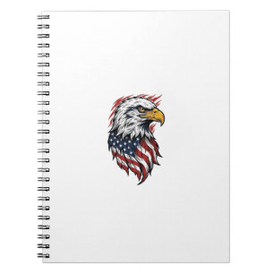 Vintage Patriotic Eagle Vector Shirt Design_1 Notebook