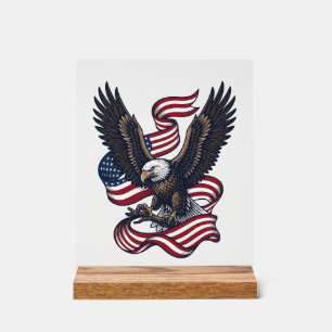 Vintage Patriotic Eagle Vector Shirt Design (2)_1 Acrylic Sign
