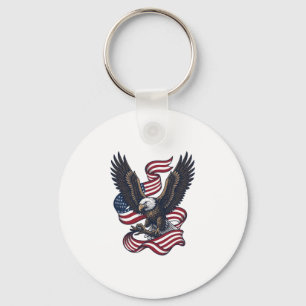 Vintage Patriotic Eagle Vector Shirt Design (2)_1 Key Ring