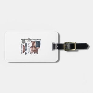 Vintage Patriotic Fishing Flag Vector Design_1 Luggage Tag