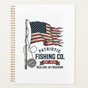 Vintage Patriotic Fishing Flag Vector Design_1 Planner