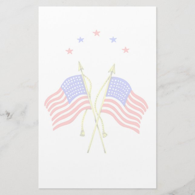 Vintage Patriotic Flag Stationery (Front)