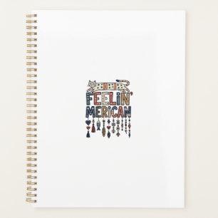 Vintage Patriotic Folk Cat American T-Shirt Design Planner