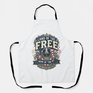 Vintage Patriotic Football Land of the Free Shirt_ Apron